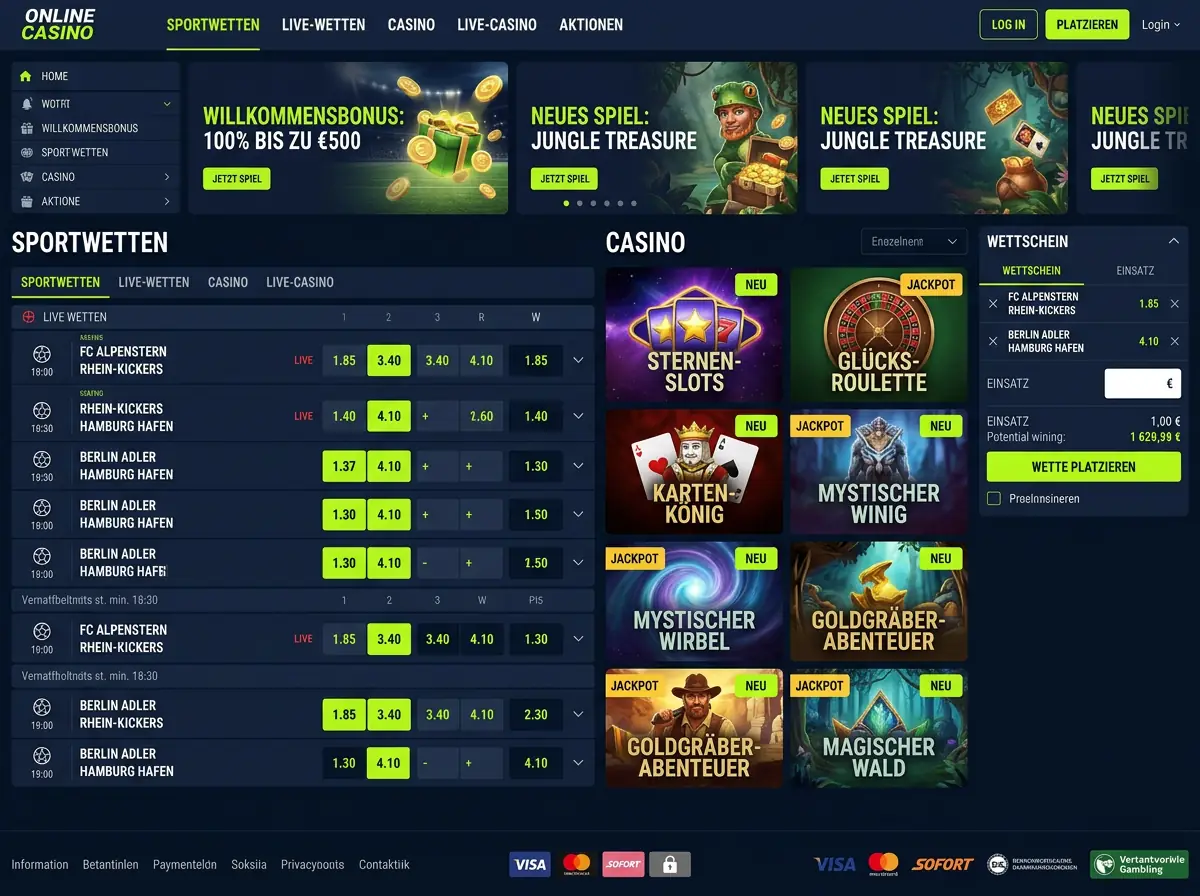 Hugo Bets — Spiele und Quoten